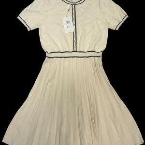 NWT Heartloom Women’s Large Cream Dress with Black Trim